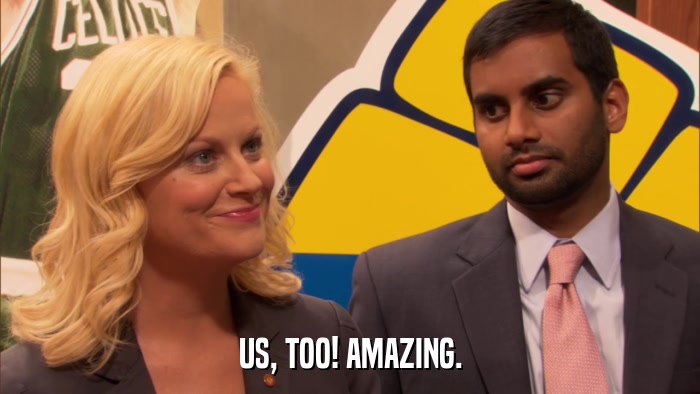 US, TOO! AMAZING.  