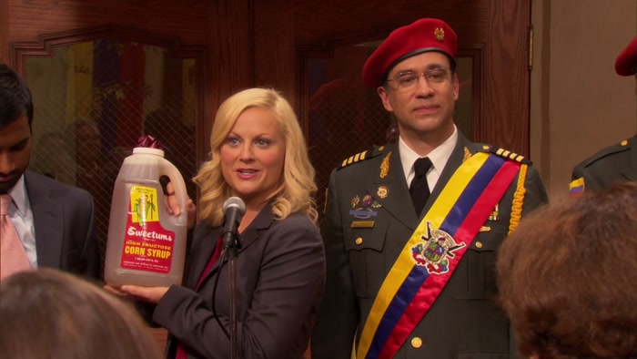 MADE RIGHT HERE IN PAWNEE'S OWN SWEETUMS FACTORY. 