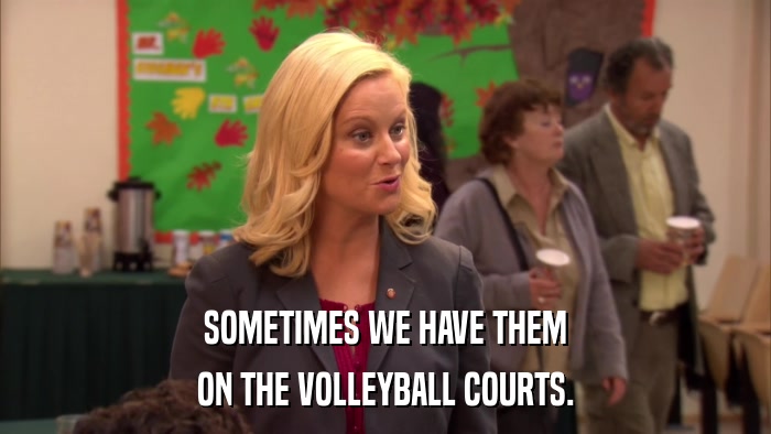 SOMETIMES WE HAVE THEM ON THE VOLLEYBALL COURTS. 