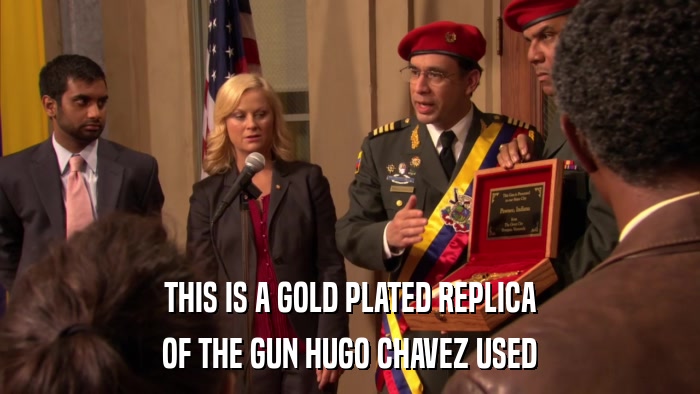 THIS IS A GOLD PLATED REPLICA OF THE GUN HUGO CHAVEZ USED 