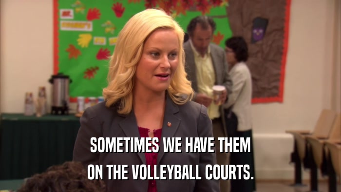 SOMETIMES WE HAVE THEM ON THE VOLLEYBALL COURTS. 