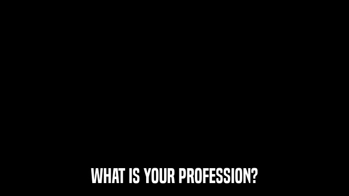 WHAT IS YOUR PROFESSION?  