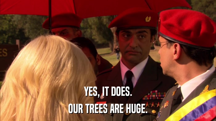 YES, IT DOES. OUR TREES ARE HUGE. 