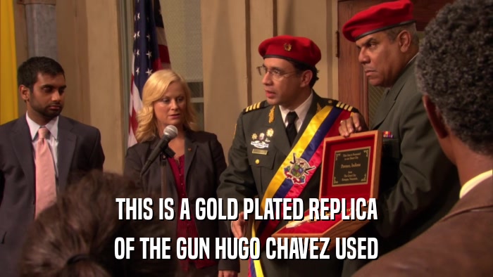 THIS IS A GOLD PLATED REPLICA OF THE GUN HUGO CHAVEZ USED 