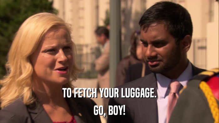 TO FETCH YOUR LUGGAGE. GO, BOY! 