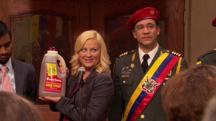 MADE RIGHT HERE IN PAWNEE'S OWN SWEETUMS FACTORY. 