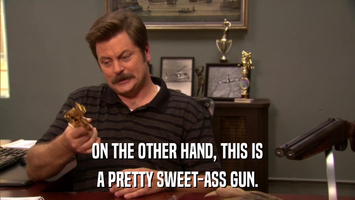 ON THE OTHER HAND, THIS IS A PRETTY SWEET-ASS GUN. 