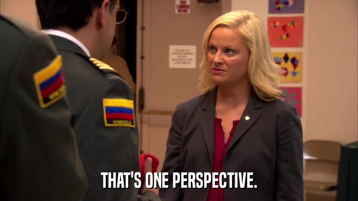 THAT'S ONE PERSPECTIVE.  