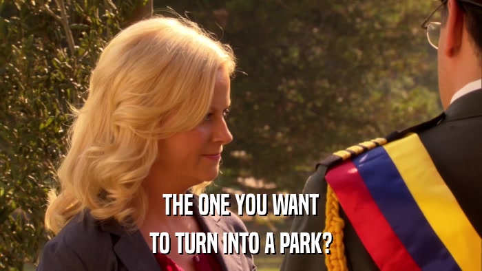 THE ONE YOU WANT TO TURN INTO A PARK? 
