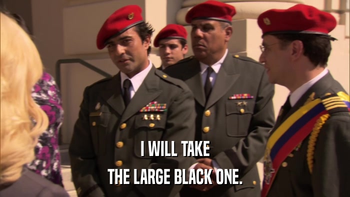 I WILL TAKE THE LARGE BLACK ONE. 