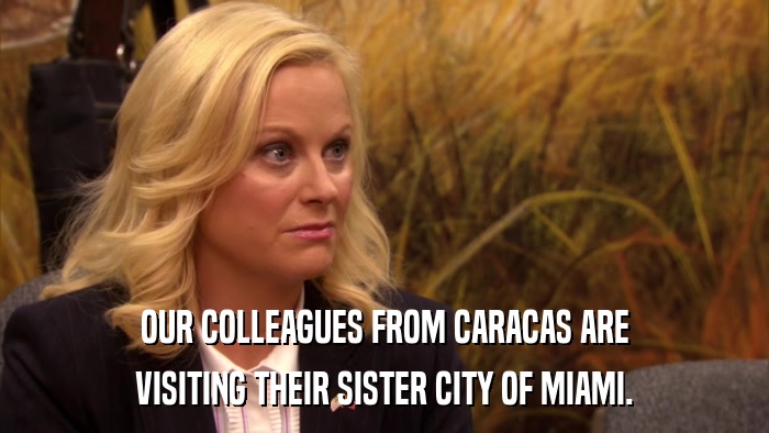 OUR COLLEAGUES FROM CARACAS ARE VISITING THEIR SISTER CITY OF MIAMI. 