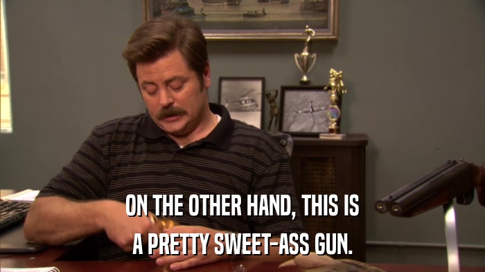 ON THE OTHER HAND, THIS IS A PRETTY SWEET-ASS GUN. 