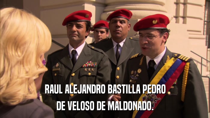 RAUL ALEJANDRO BASTILLA PEDRO DE VELOSO DE MALDONADO. 