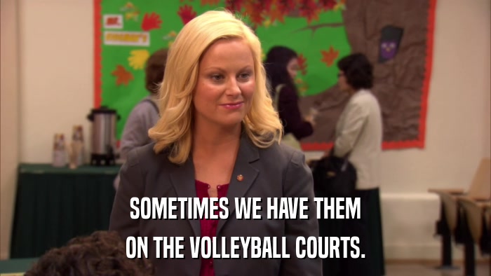 SOMETIMES WE HAVE THEM ON THE VOLLEYBALL COURTS. 