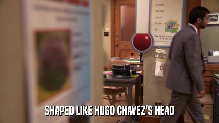 SHAPED LIKE HUGO CHAVEZ'S HEAD  