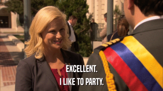 EXCELLENT. I LIKE TO PARTY. 