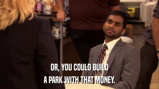 OR, YOU COULD BUILD A PARK WITH THAT MONEY. 