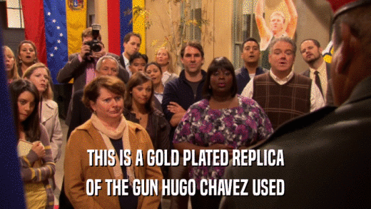 THIS IS A GOLD PLATED REPLICA OF THE GUN HUGO CHAVEZ USED 