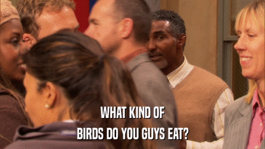 WHAT KIND OF BIRDS DO YOU GUYS EAT? 