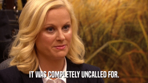 IT WAS COMPLETELY UNCALLED FOR.  