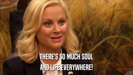 THERE'S SO MUCH SOUL AND LIFE EVERYWHERE! 