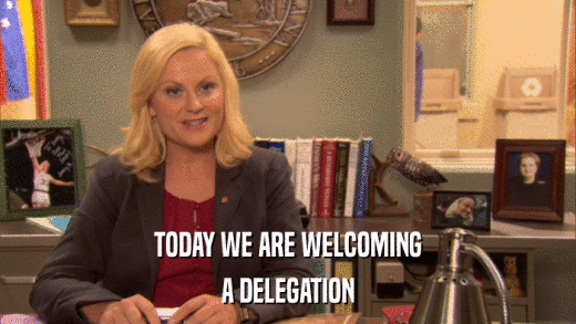 TODAY WE ARE WELCOMING A DELEGATION 