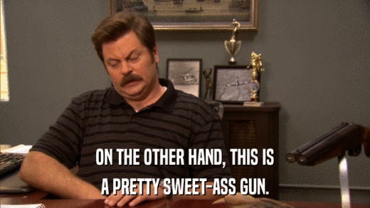 ON THE OTHER HAND, THIS IS A PRETTY SWEET-ASS GUN. 