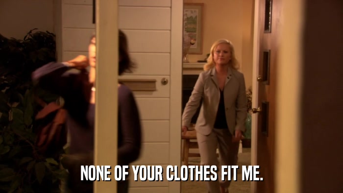NONE OF YOUR CLOTHES FIT ME.  
