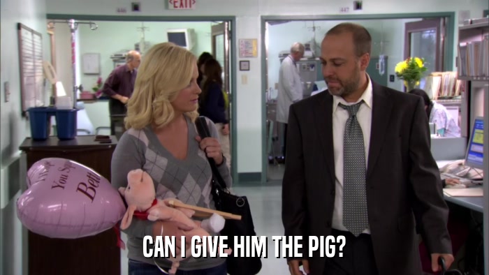 CAN I GIVE HIM THE PIG?  