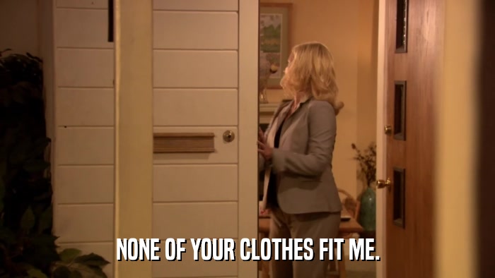 NONE OF YOUR CLOTHES FIT ME.  