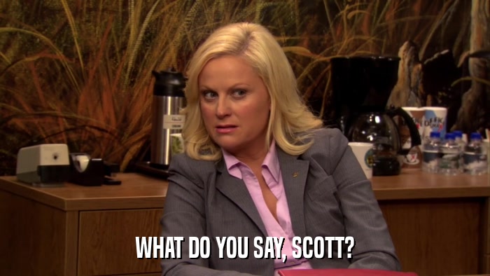 WHAT DO YOU SAY, SCOTT?  