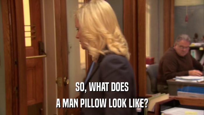 SO, WHAT DOES A MAN PILLOW LOOK LIKE? 