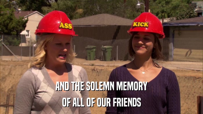 AND THE SOLEMN MEMORY OF ALL OF OUR FRIENDS 