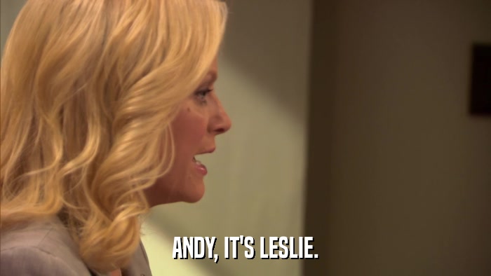 ANDY, IT'S LESLIE.  