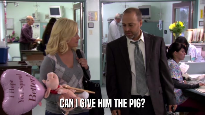 CAN I GIVE HIM THE PIG?  