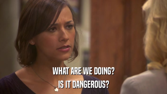 WHAT ARE WE DOING? IS IT DANGEROUS? 