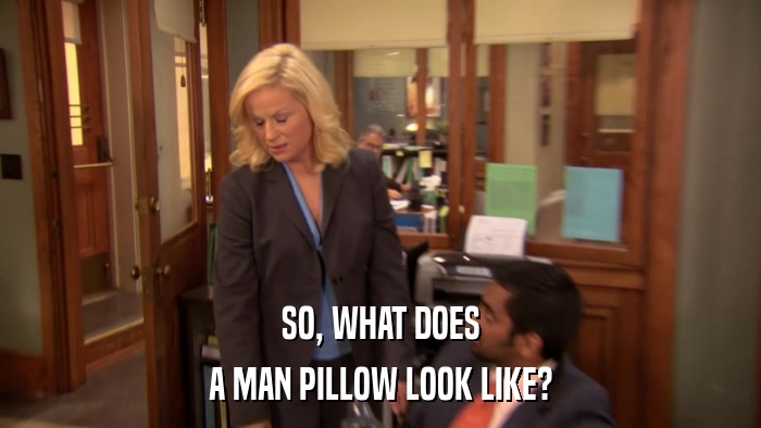 SO, WHAT DOES A MAN PILLOW LOOK LIKE? 