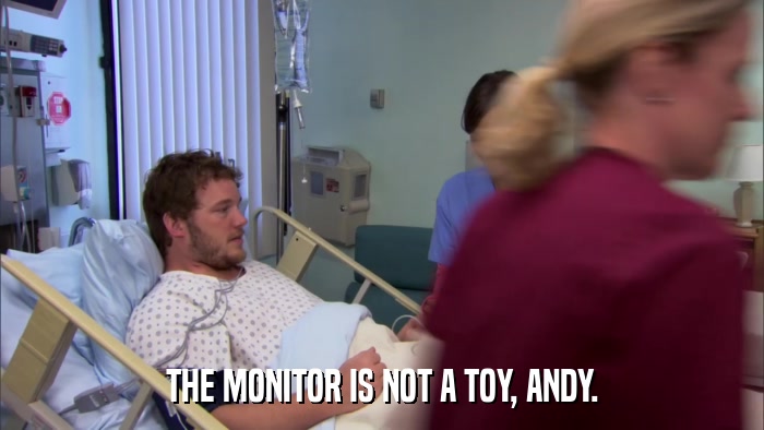 THE MONITOR IS NOT A TOY, ANDY.  
