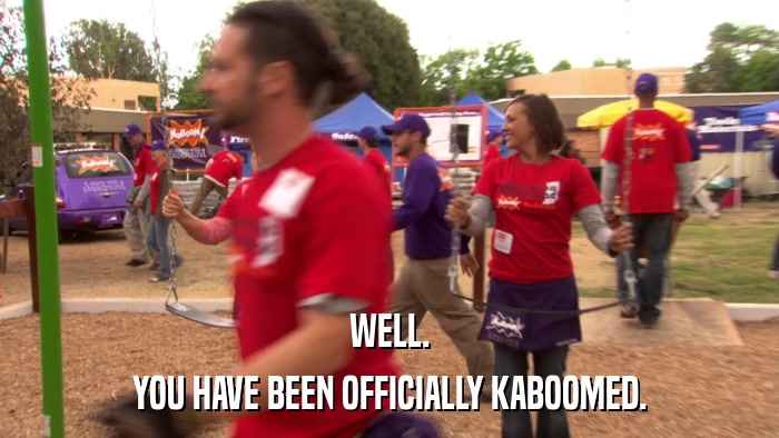 WELL. YOU HAVE BEEN OFFICIALLY KABOOMED. 