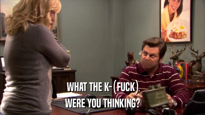 WHAT THE K-(FUCK) WERE YOU THINKING? 