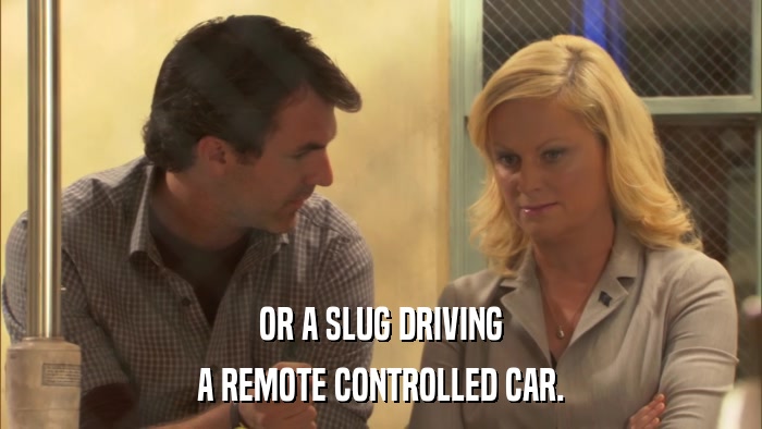 OR A SLUG DRIVING A REMOTE CONTROLLED CAR. 
