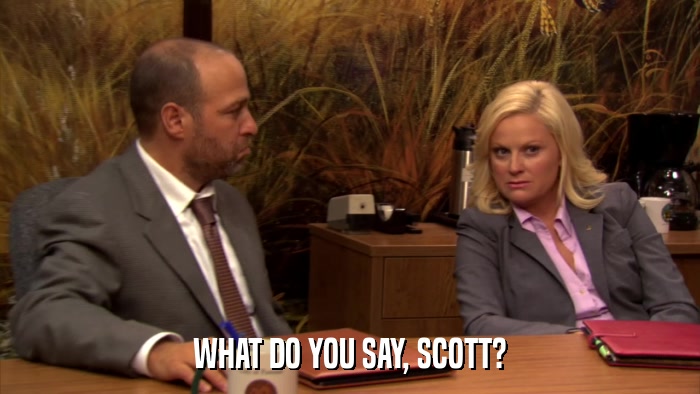 WHAT DO YOU SAY, SCOTT?  