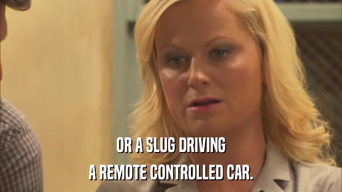 OR A SLUG DRIVING A REMOTE CONTROLLED CAR. 