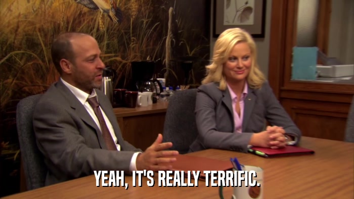 YEAH, IT'S REALLY TERRIFIC.  