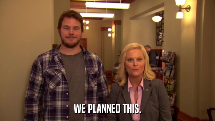 WE PLANNED THIS.  
