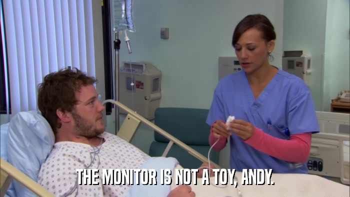 THE MONITOR IS NOT A TOY, ANDY.  