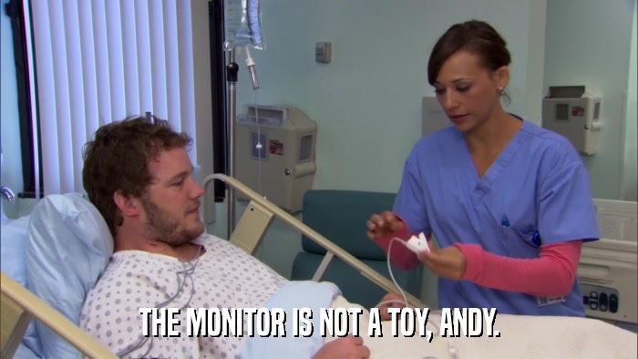 THE MONITOR IS NOT A TOY, ANDY.  