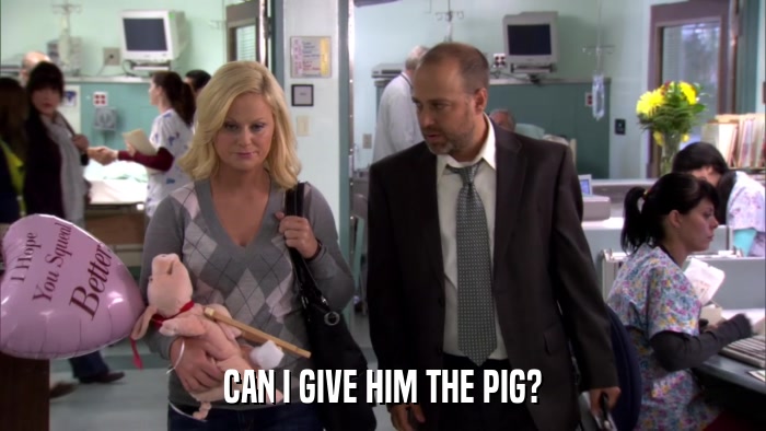 CAN I GIVE HIM THE PIG?  