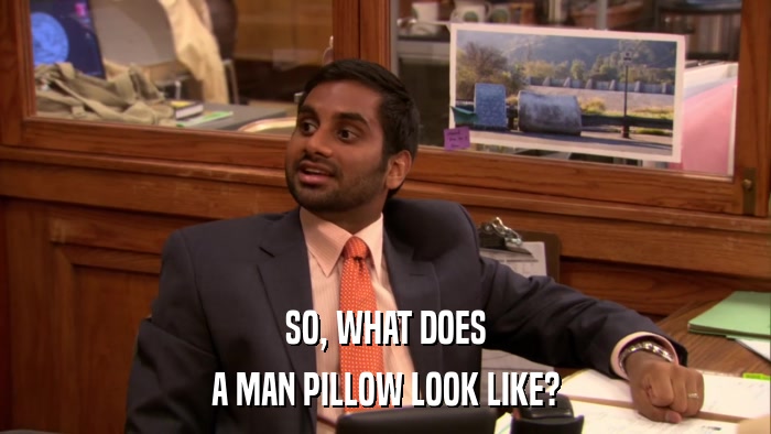SO, WHAT DOES A MAN PILLOW LOOK LIKE? 