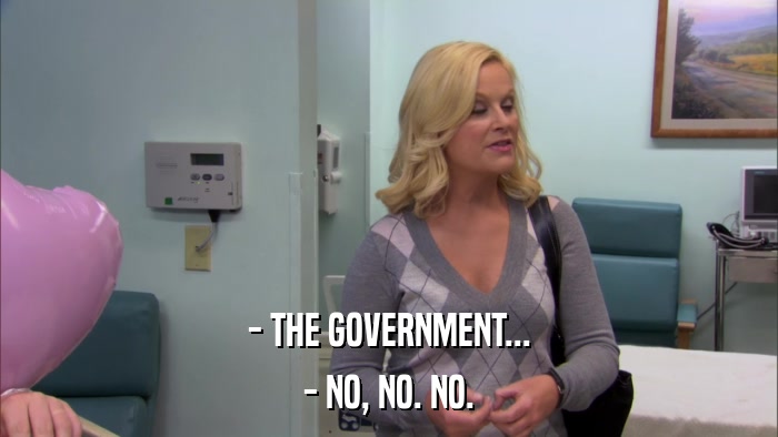 - THE GOVERNMENT... - NO, NO. NO. 
